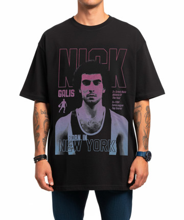 nickgalis.com Ανδρική Κοντομάνικη Μπλούζα Μαύρη - Nick Galis