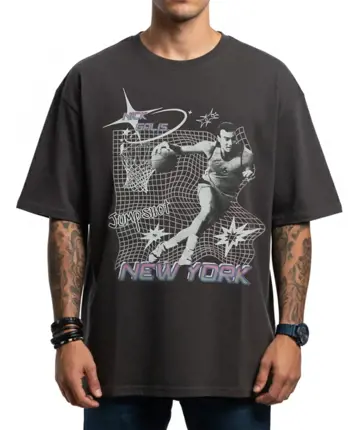 nickgalis.com Ανδρική Κοντομάνικη Μπλούζα Ανθρακί - Nick Galis 'Court Dreams'