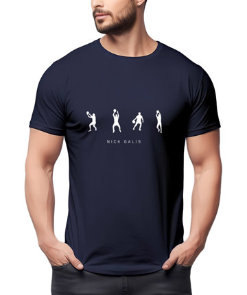 nickgalis.com Ανδρική Κοντομάνικη Μπλούζα Μπλε - Nick Galis 'Four Figures'